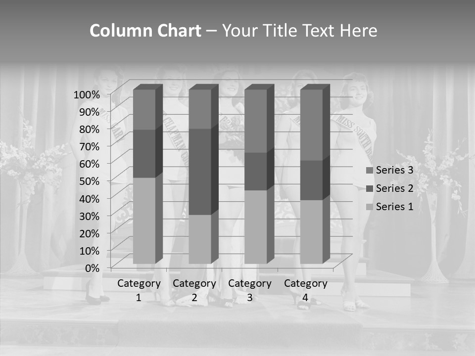 A Group Of Women Standing On Top Of A Stage PowerPoint Template