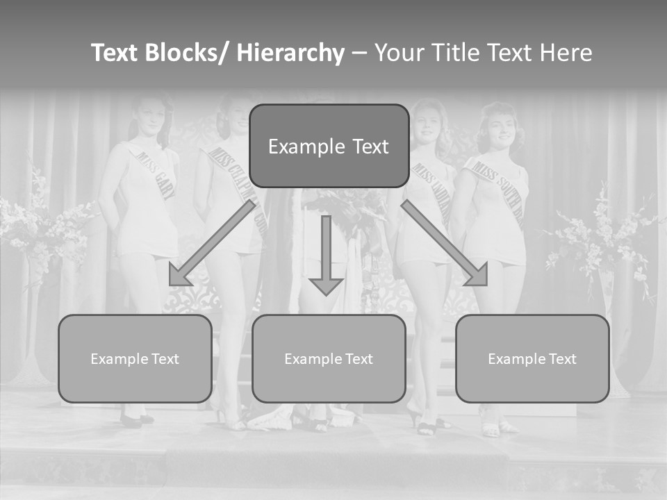 A Group Of Women Standing On Top Of A Stage PowerPoint Template