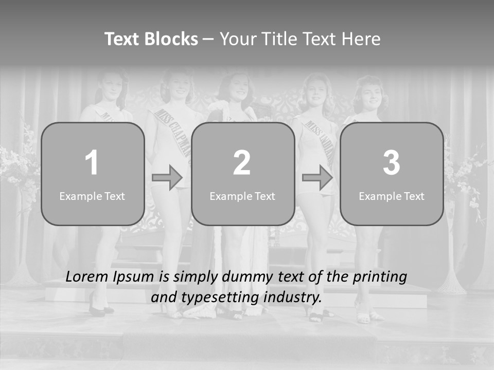 A Group Of Women Standing On Top Of A Stage PowerPoint Template