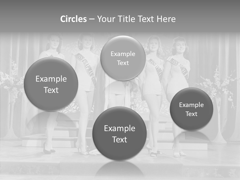 A Group Of Women Standing On Top Of A Stage PowerPoint Template