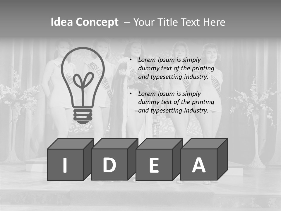 A Group Of Women Standing On Top Of A Stage PowerPoint Template