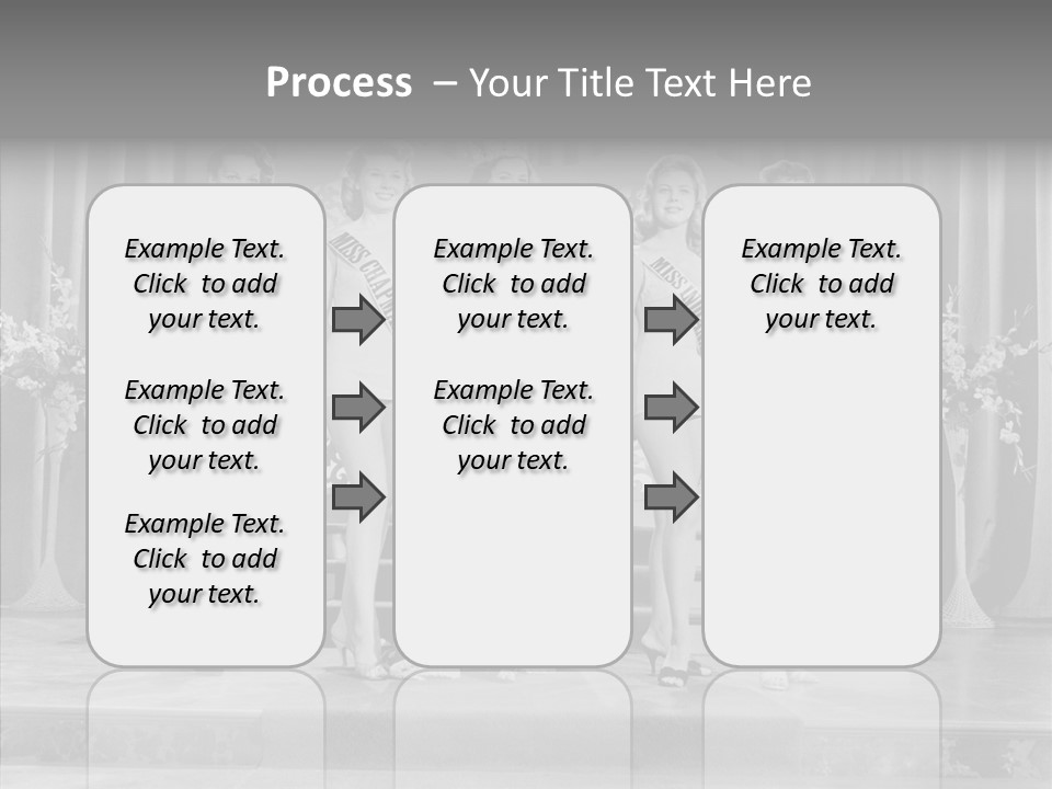 A Group Of Women Standing On Top Of A Stage PowerPoint Template