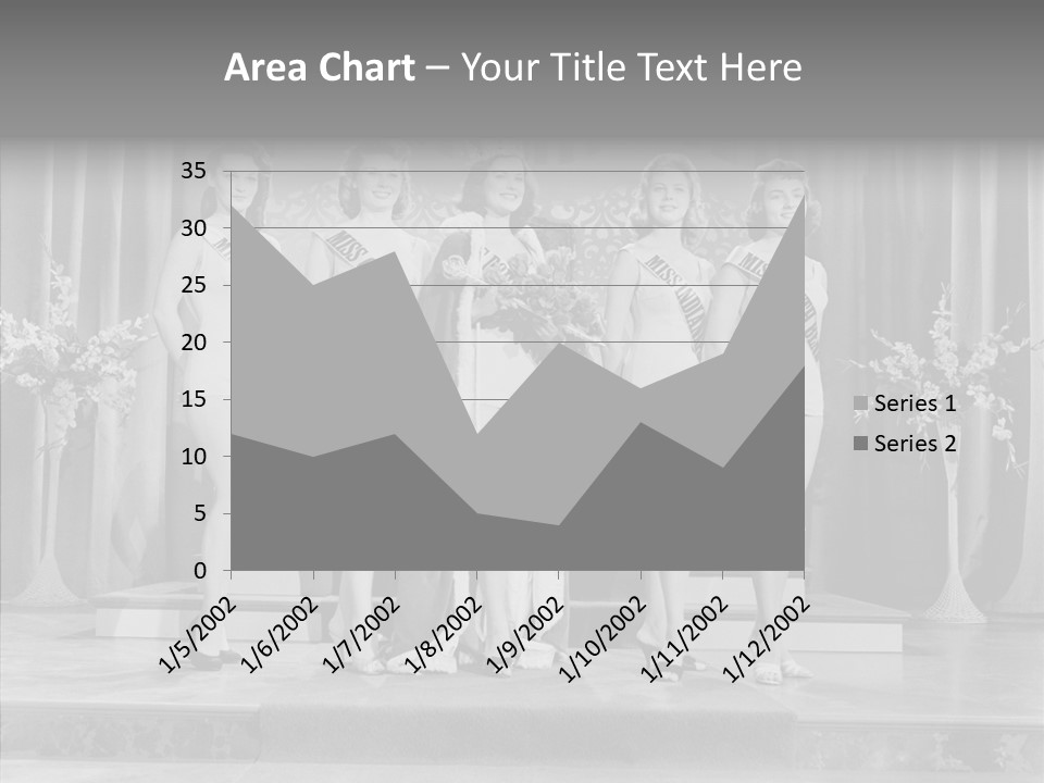 A Group Of Women Standing On Top Of A Stage PowerPoint Template