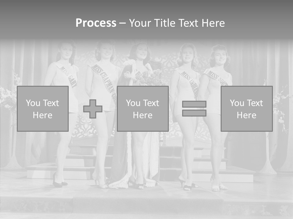 A Group Of Women Standing On Top Of A Stage PowerPoint Template