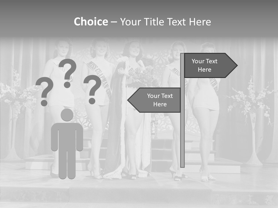 A Group Of Women Standing On Top Of A Stage PowerPoint Template