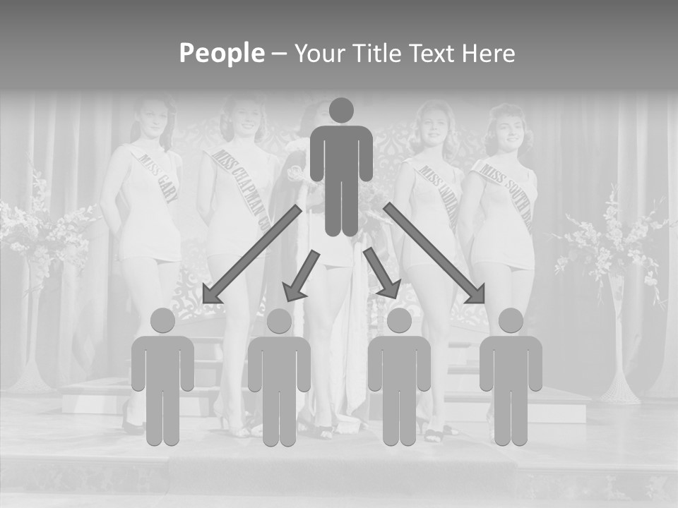 A Group Of Women Standing On Top Of A Stage PowerPoint Template