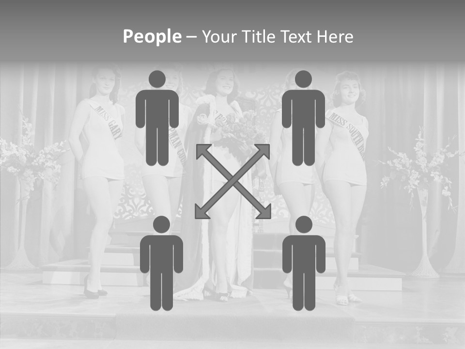 A Group Of Women Standing On Top Of A Stage PowerPoint Template