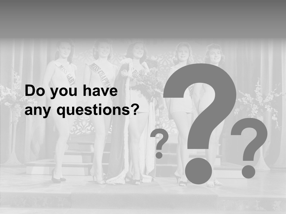 A Group Of Women Standing On Top Of A Stage PowerPoint Template