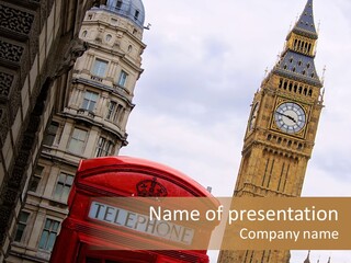 Britain Parliament Tourist PowerPoint Template