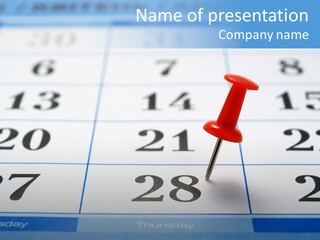 Red Square Calendar PowerPoint Template