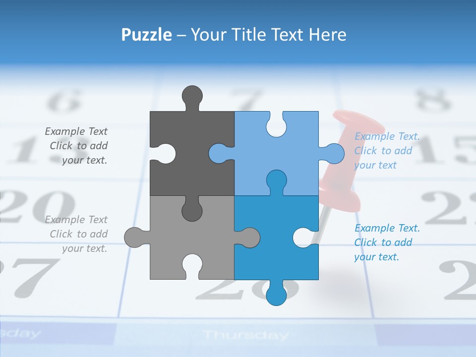 Red Square Calendar PowerPoint Template