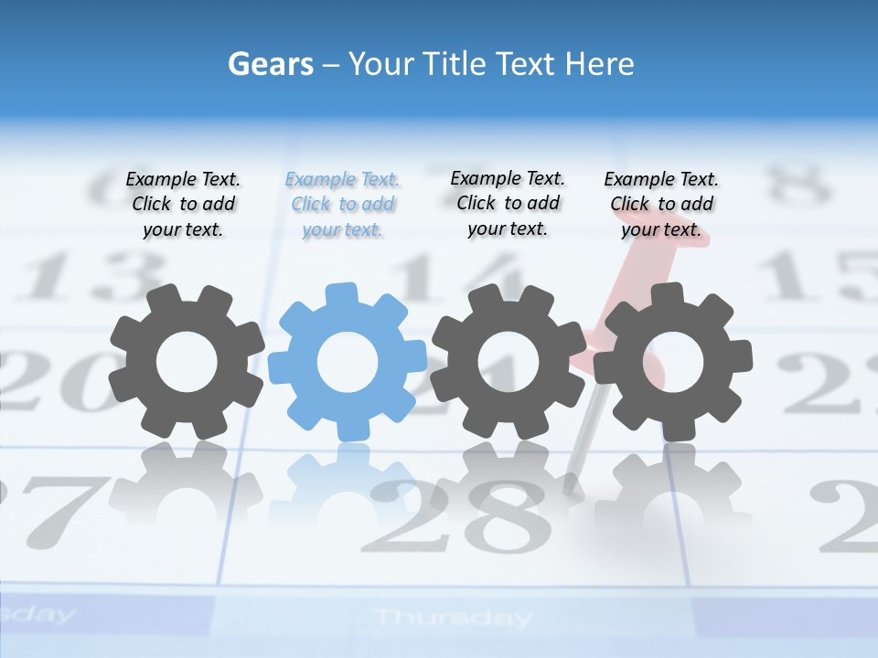 Red Square Calendar PowerPoint Template