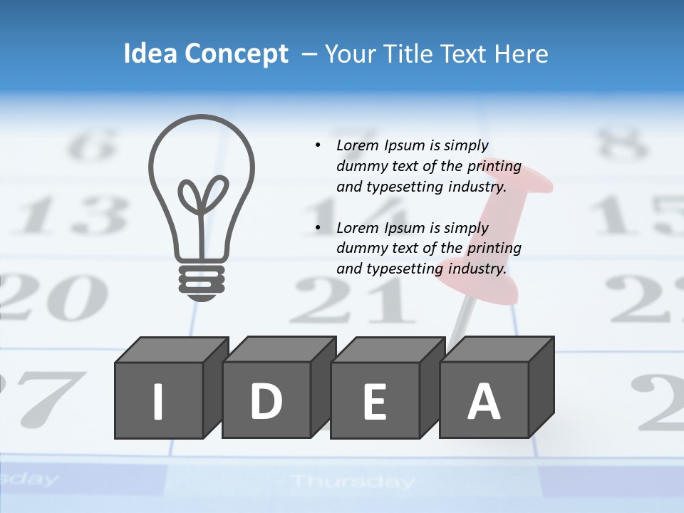 Red Square Calendar PowerPoint Template