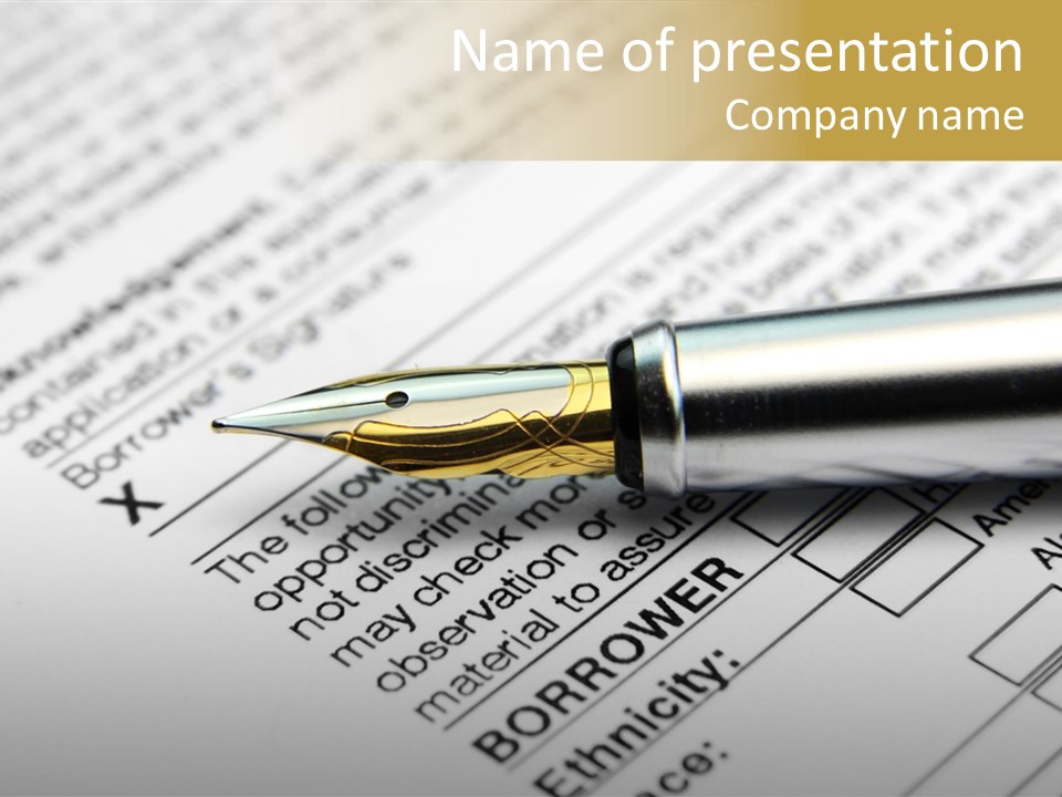 Finance Bank Signature PowerPoint Template