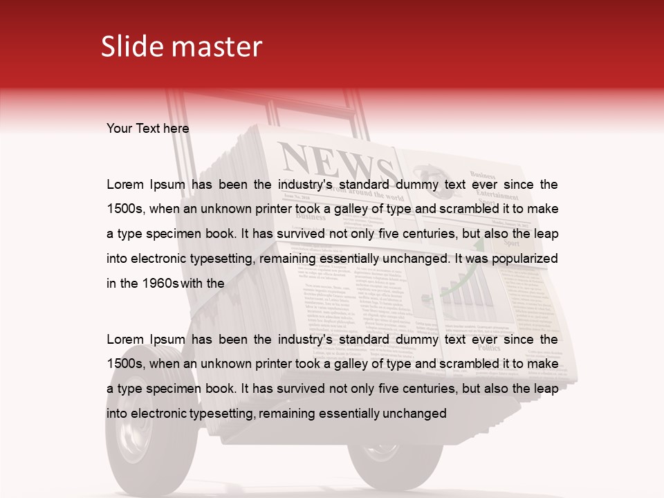 Handtruck Newspaper Tabloid PowerPoint Template