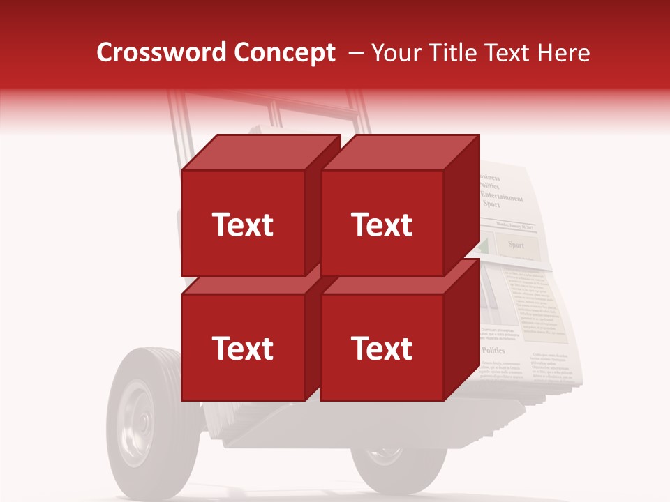 Handtruck Newspaper Tabloid PowerPoint Template