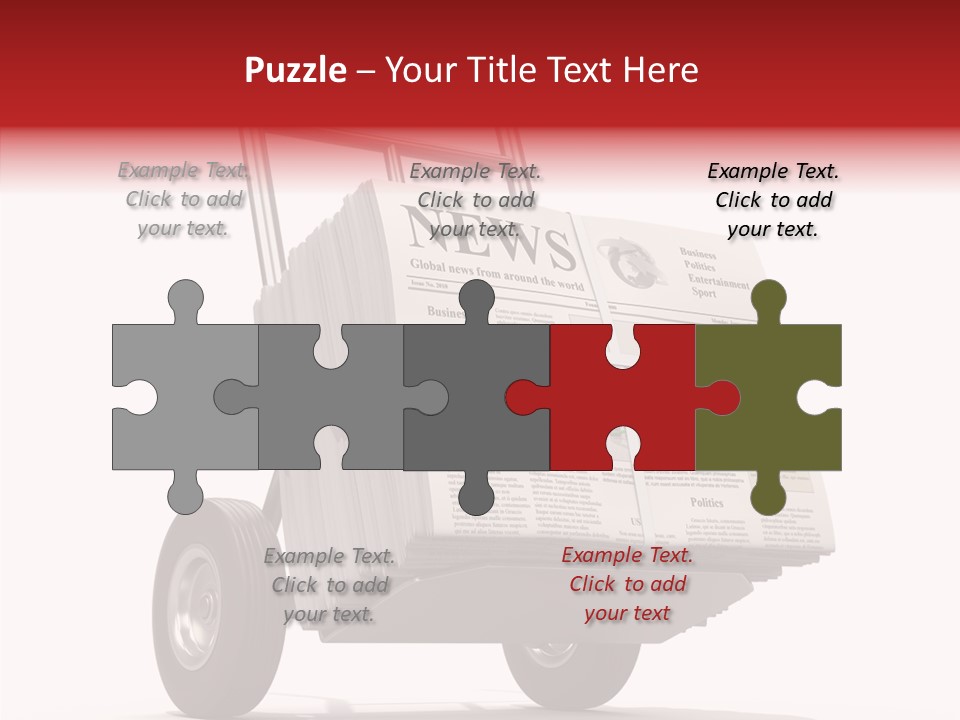 Handtruck Newspaper Tabloid PowerPoint Template