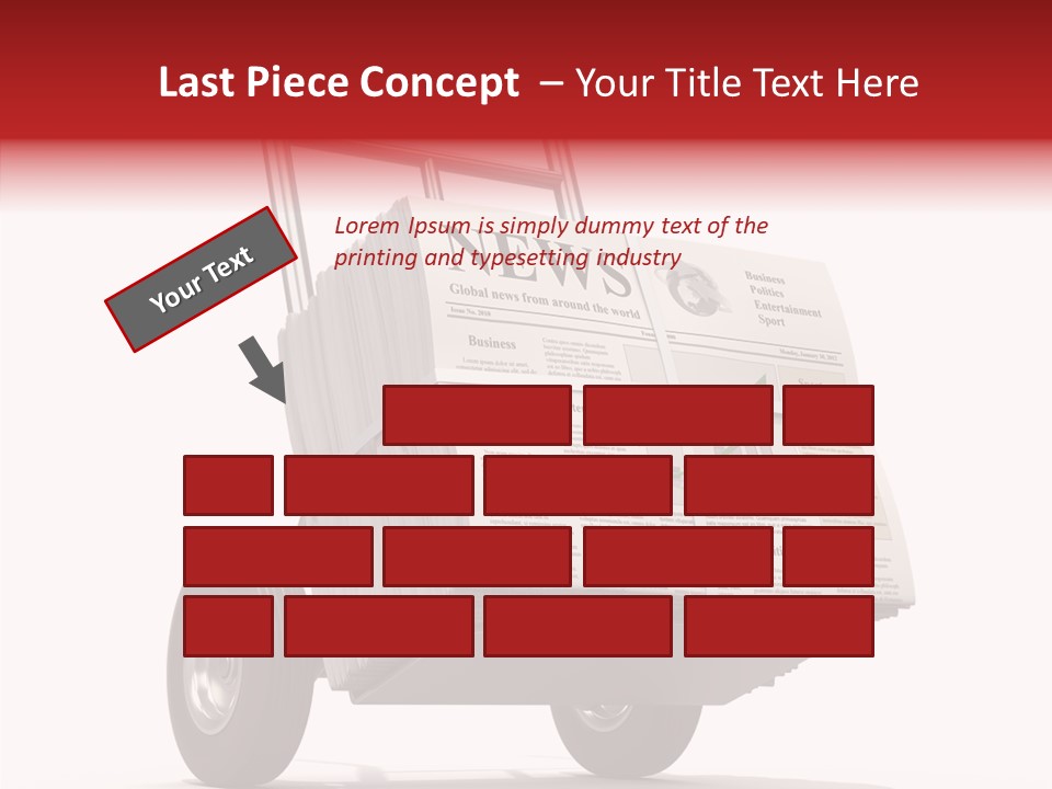 Handtruck Newspaper Tabloid PowerPoint Template