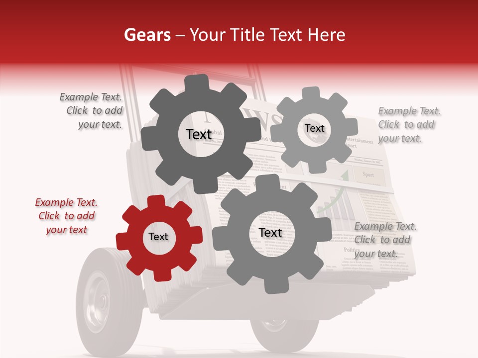 Handtruck Newspaper Tabloid PowerPoint Template