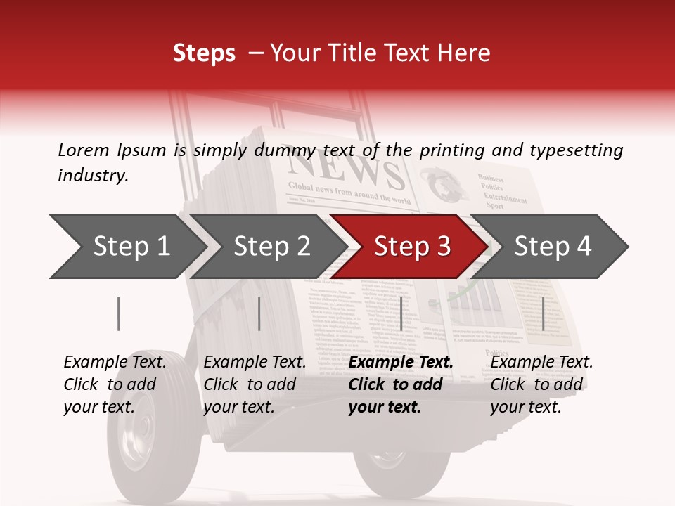Handtruck Newspaper Tabloid PowerPoint Template