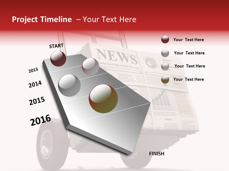 Handtruck Newspaper Tabloid PowerPoint Template