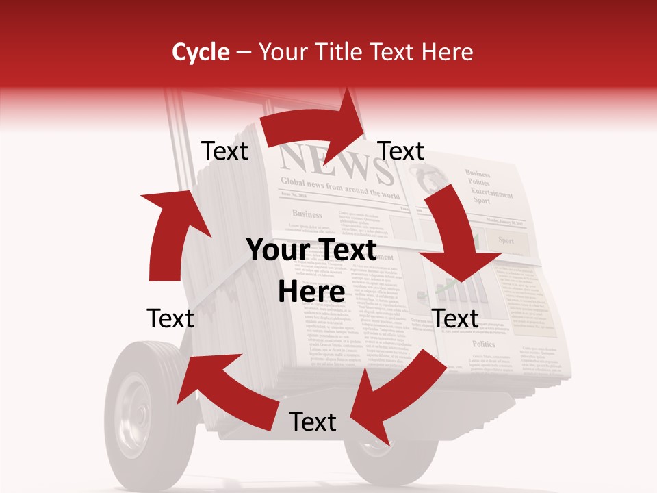 Handtruck Newspaper Tabloid PowerPoint Template