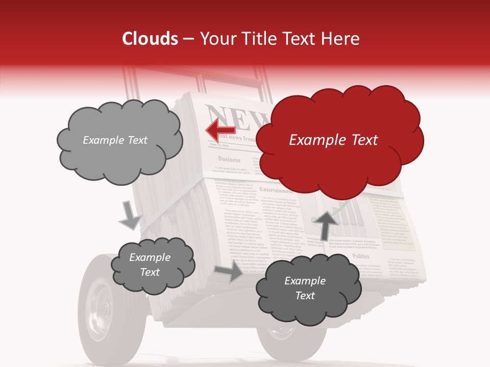 Handtruck Newspaper Tabloid PowerPoint Template