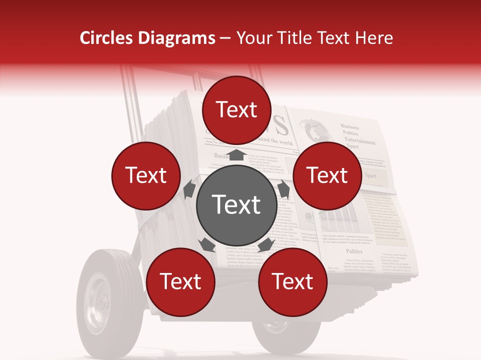 Handtruck Newspaper Tabloid PowerPoint Template