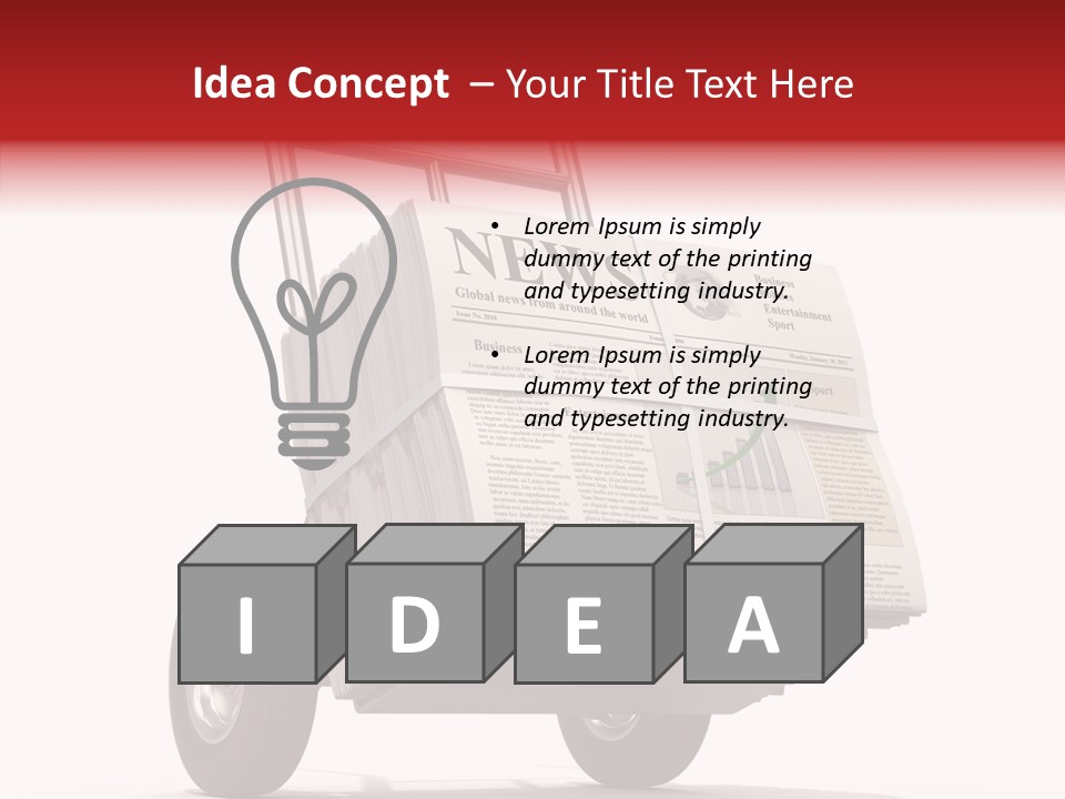 Handtruck Newspaper Tabloid PowerPoint Template