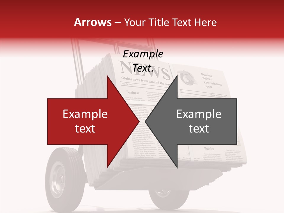 Handtruck Newspaper Tabloid PowerPoint Template