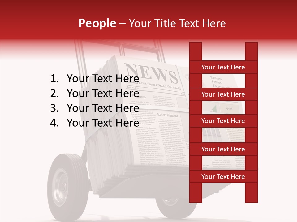 Handtruck Newspaper Tabloid PowerPoint Template