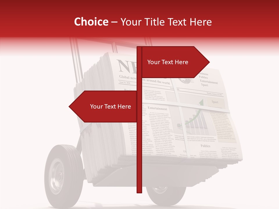 Handtruck Newspaper Tabloid PowerPoint Template