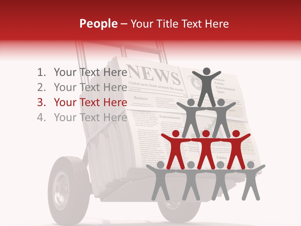 Handtruck Newspaper Tabloid PowerPoint Template