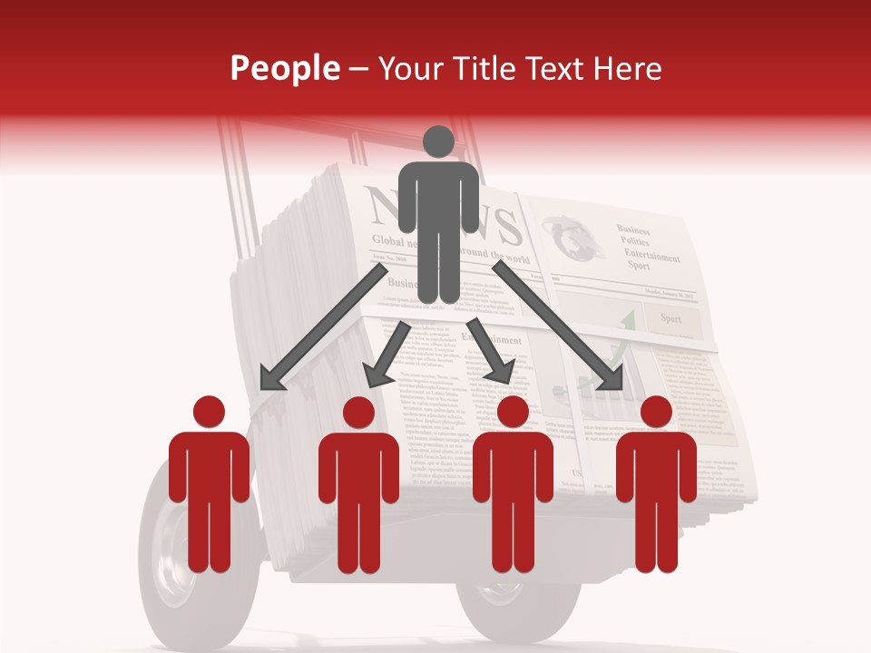 Handtruck Newspaper Tabloid PowerPoint Template