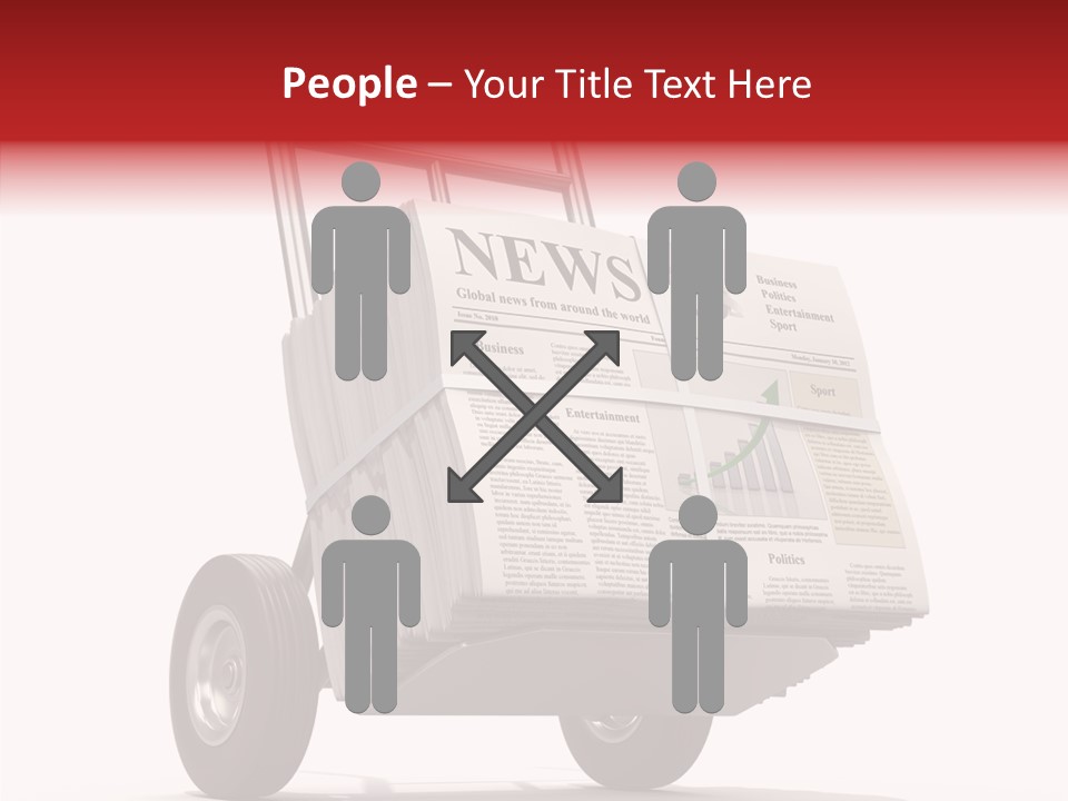 Handtruck Newspaper Tabloid PowerPoint Template