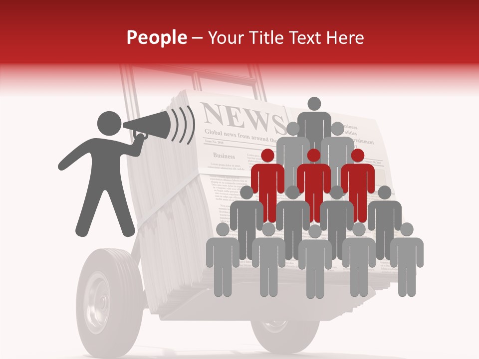 Handtruck Newspaper Tabloid PowerPoint Template