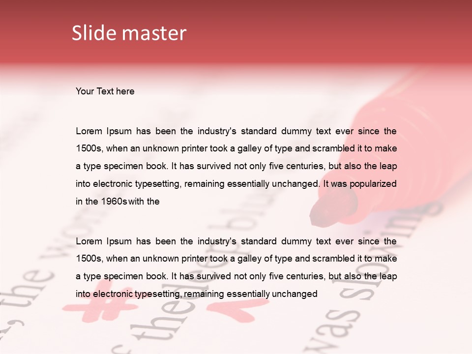 Red Correction Color PowerPoint Template