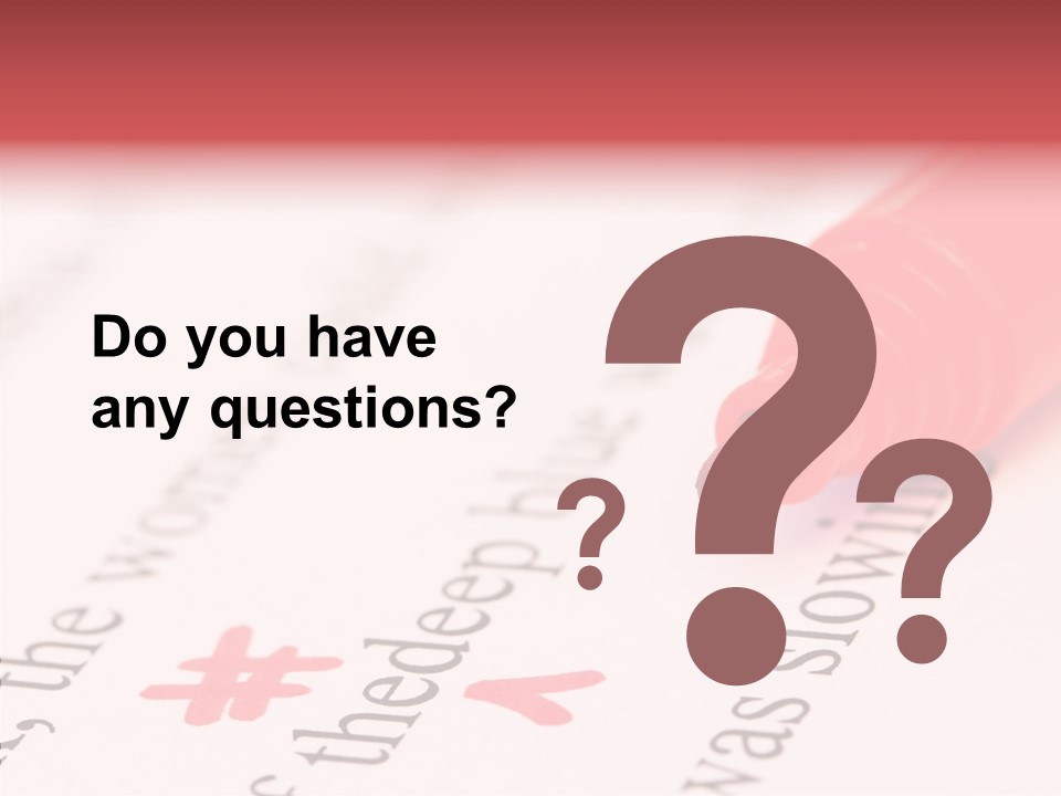 Red Correction Color PowerPoint Template