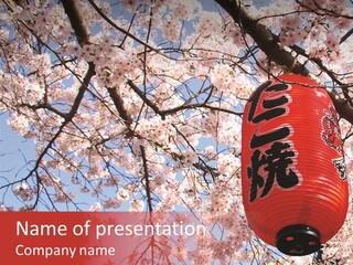 Red Daylight Kanji PowerPoint Template