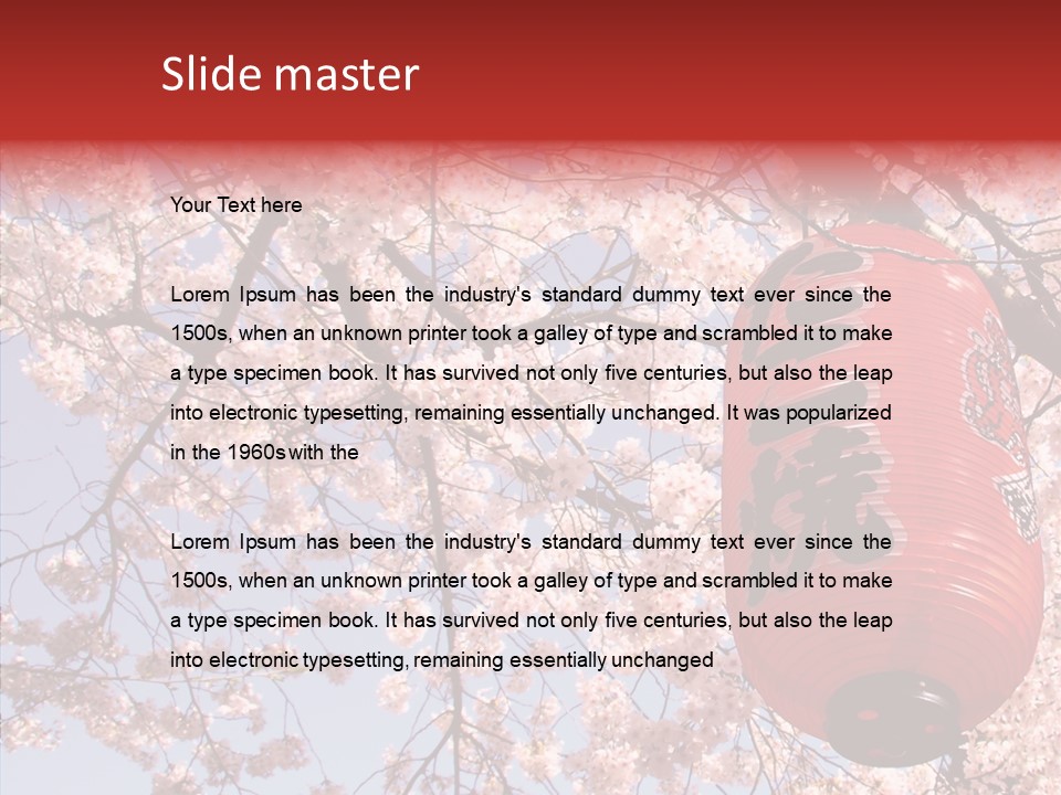 Red Daylight Kanji PowerPoint Template