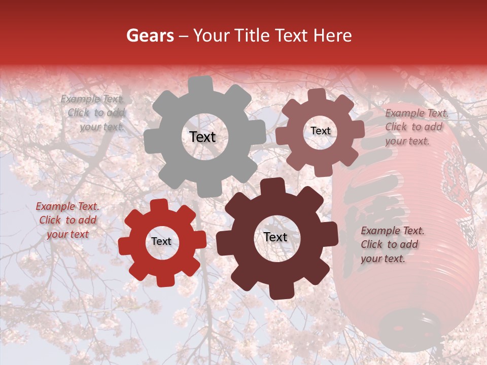 Red Daylight Kanji PowerPoint Template