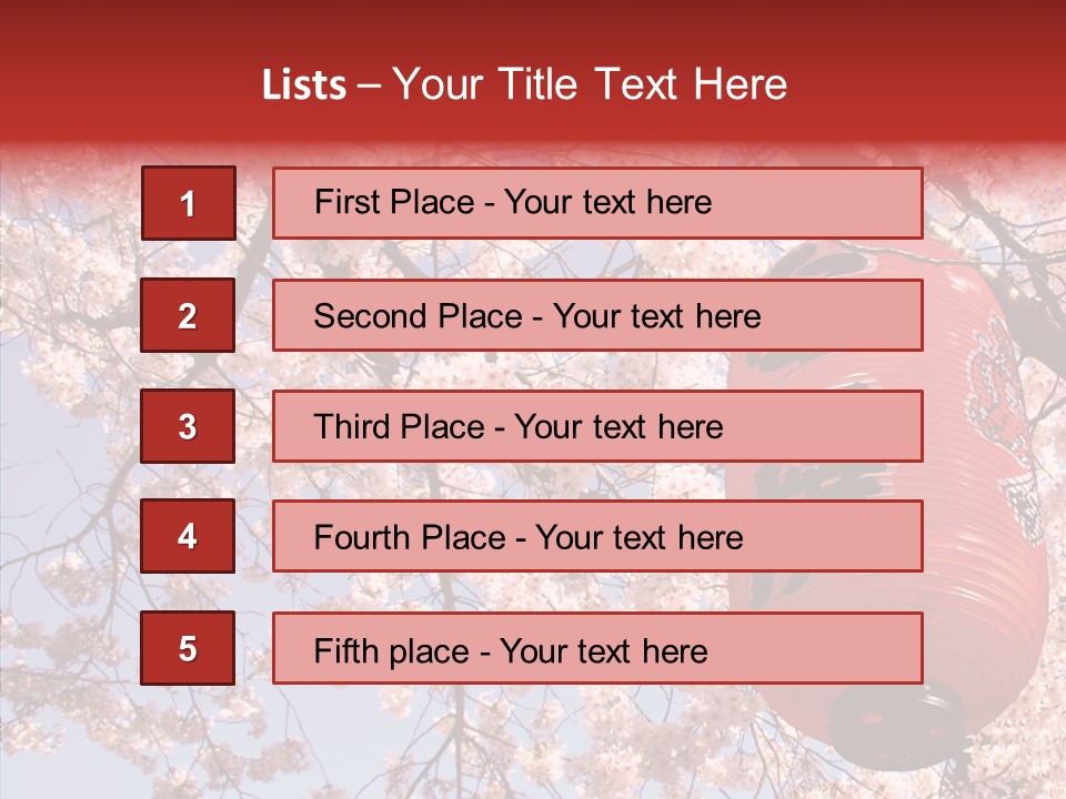 Red Daylight Kanji PowerPoint Template