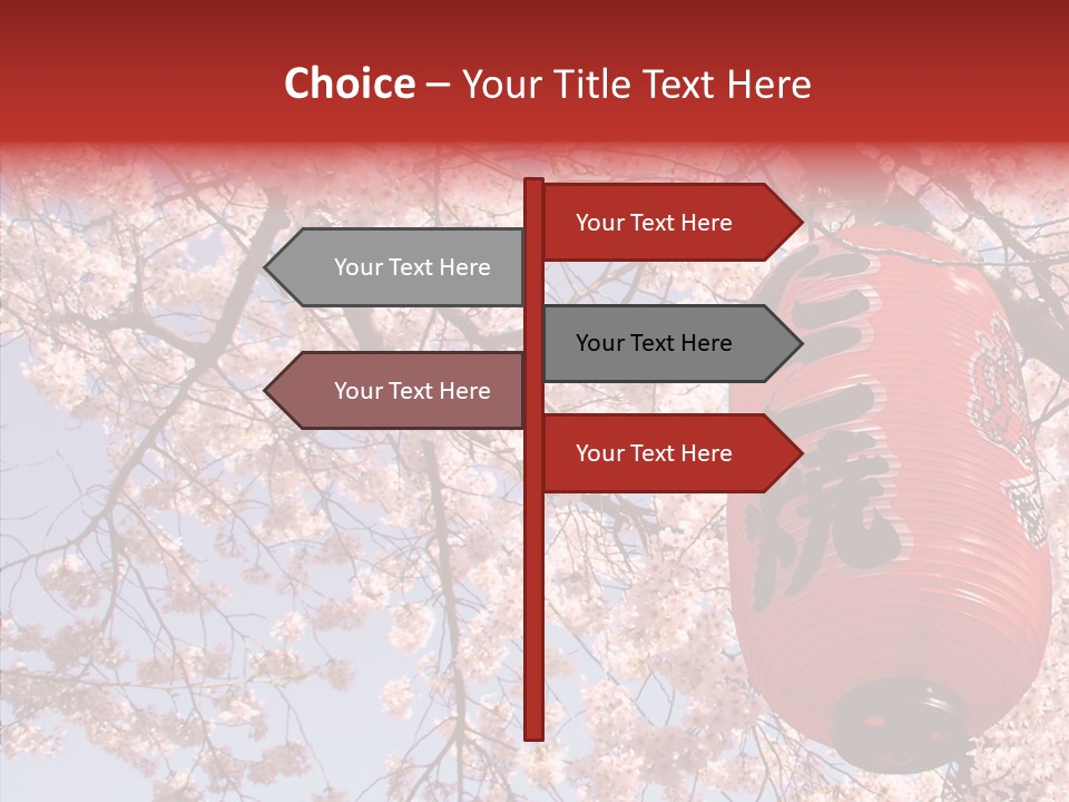 Red Daylight Kanji PowerPoint Template