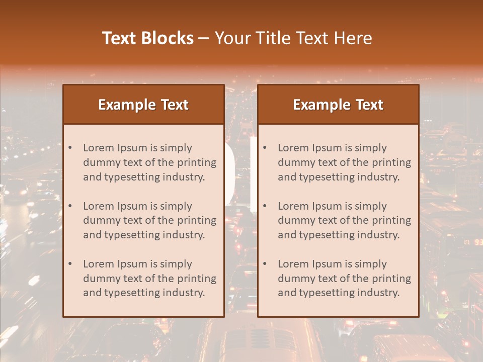 Freeway Carpool Population PowerPoint Template