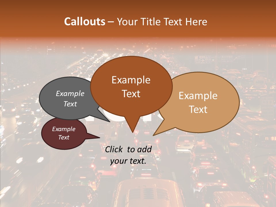 Freeway Carpool Population PowerPoint Template