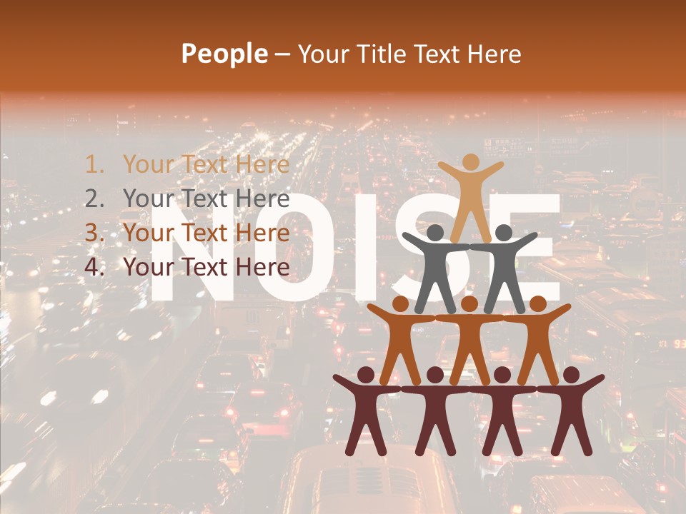 Freeway Carpool Population PowerPoint Template