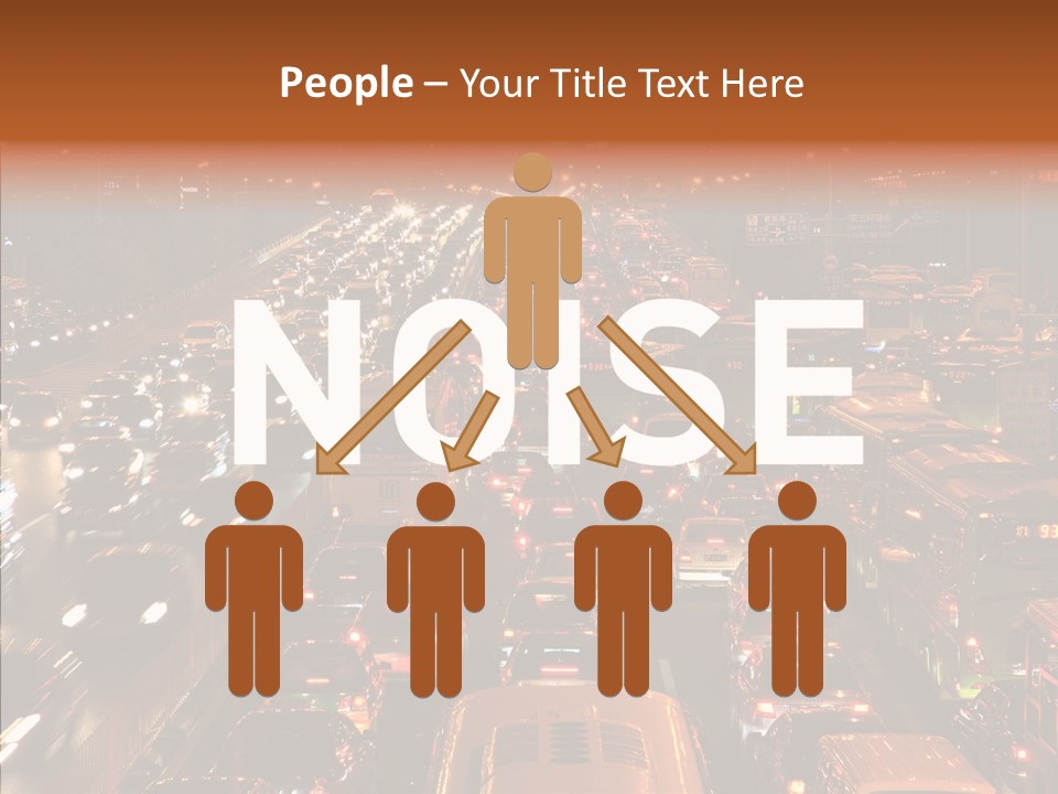 Freeway Carpool Population PowerPoint Template