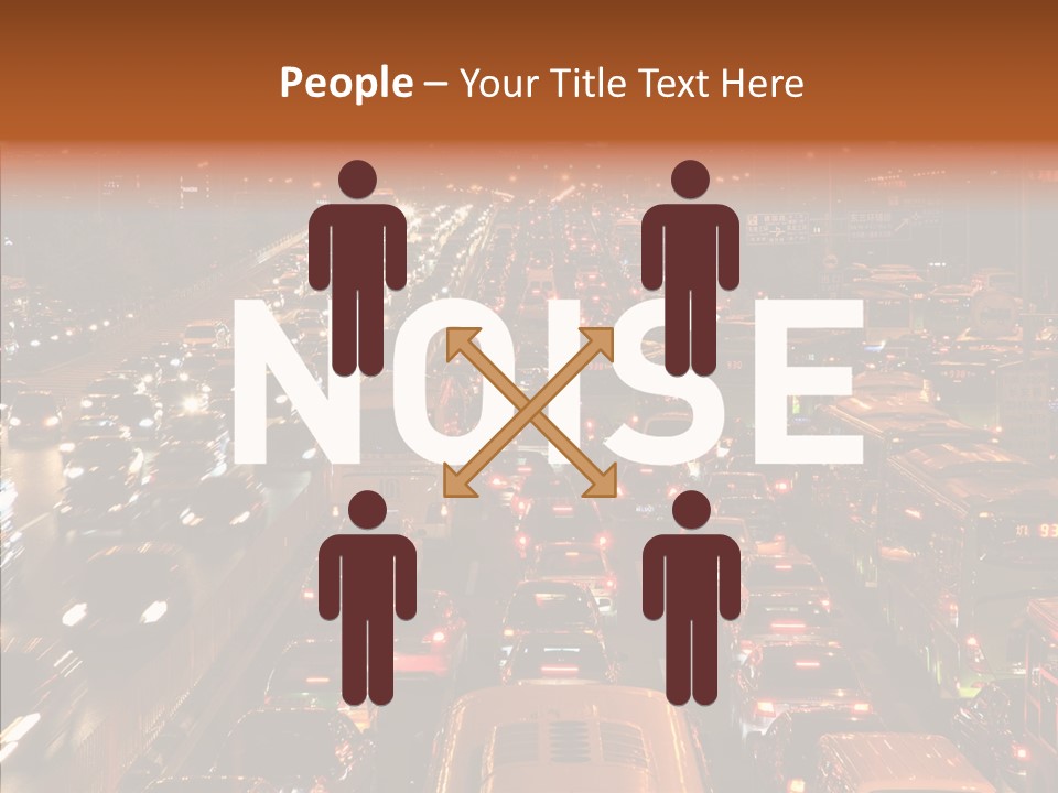 Freeway Carpool Population PowerPoint Template