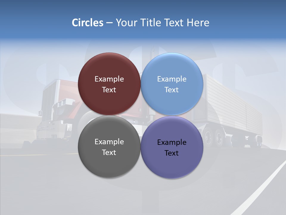 A Red Semi Truck Driving Down A Highway PowerPoint Template
