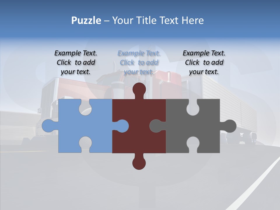 A Red Semi Truck Driving Down A Highway PowerPoint Template